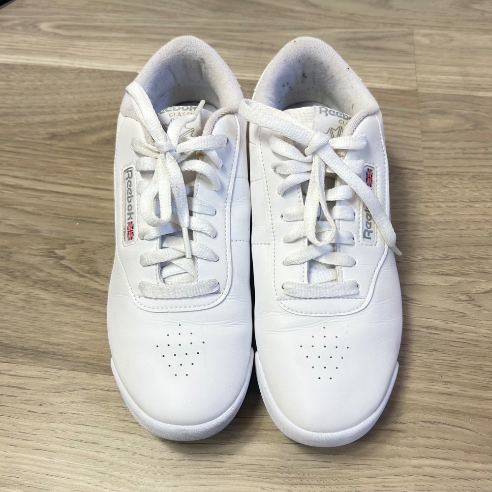 Reebok Classic Princess Sneakers White Leather Shoes Size 10 Clean Girl Retro